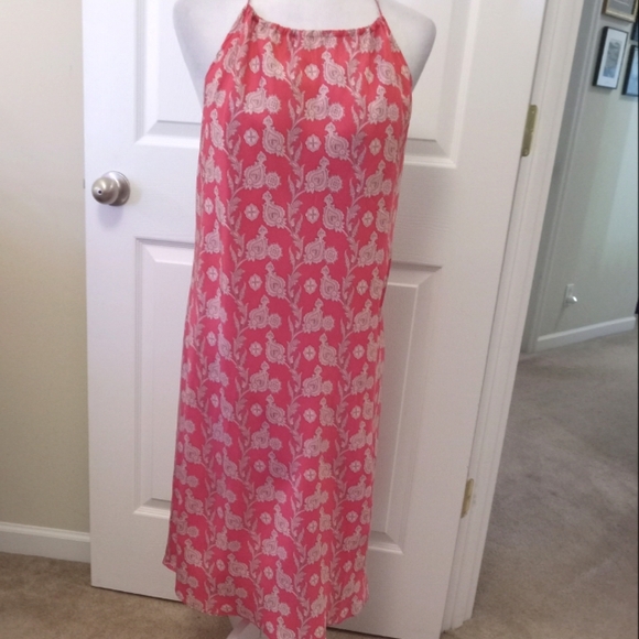 GAP pink paisley silk halter dress. Large - Picture 8 of 10